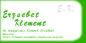 erzsebet klement business card